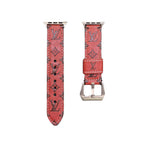 Leather Monogram Apple Watch Bands Leather Blue-YH24422