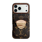 Luxury Crossbody iPhone Case with Card Pocket & Detachable Strap