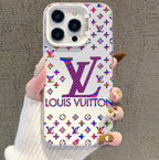 Frosted Silver Marble Pattern Full-Coverage iPhone Case