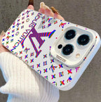Frosted Silver Marble Pattern Full-Coverage iPhone Case