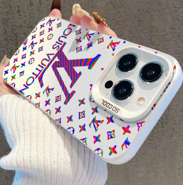 Frosted Silver Marble Pattern Full-Coverage iPhone Case