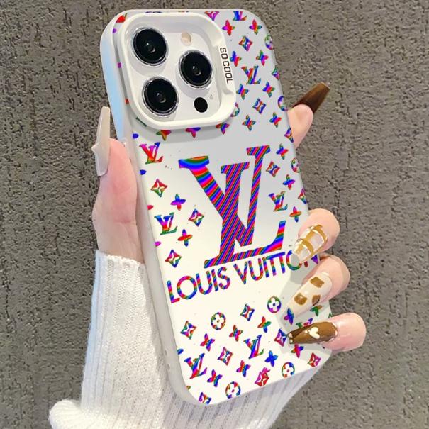 Frosted Silver Marble Pattern Full-Coverage iPhone Case