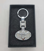Crystal-Embellished Metal Keychain