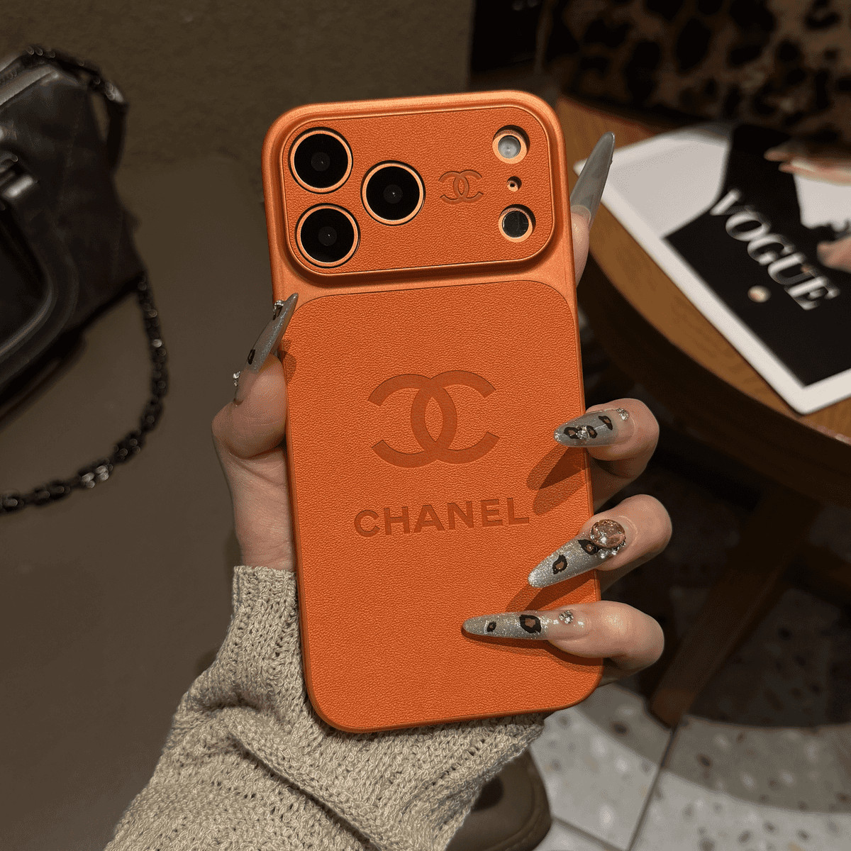 Luxury Embossed Leather Protective iPhone Case